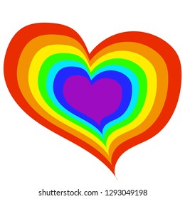 rainbow hearts set vector