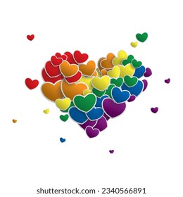 Rainbow Hearts Splash. Eps 10 vector file.
