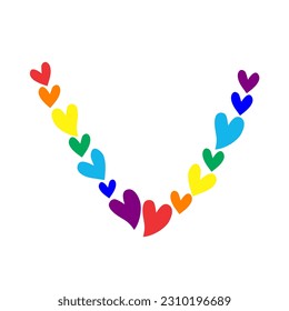 Rainbow hearts vector simple design
