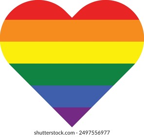 Rainbow Heartshape, LGBT love symbol stock illustration	