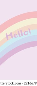 Rainbow and Hello Pattern,  Colorful rainbow, Rainbow purple Background, Rainbow Wallpaper Love Cards Vector Stock Vector Illustration.