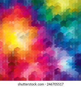 Rainbow Hexagon Background . Vector Illustration.