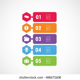 Rainbow hexagon banner flat of infographics elements business template.