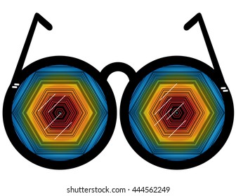 Rainbow Hexagon Eyeglasses