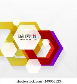 Rainbow hexagons modern design template