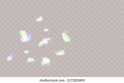 
El arcoiris resalta sobre un fondo negro. Resplandor o reflexión de agua y vidrio. Partículas brillantes para los fondos de medios sociales, presentaciones de productos, fotos.