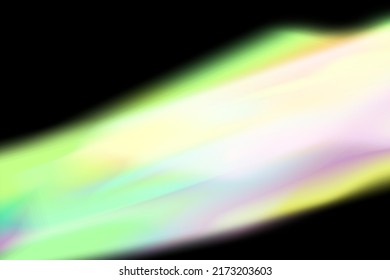 El arcoiris resalta sobre un fondo negro. Resplandor o reflexión de agua y vidrio. Partículas brillantes para los fondos de medios sociales, presentaciones de productos, fotos.