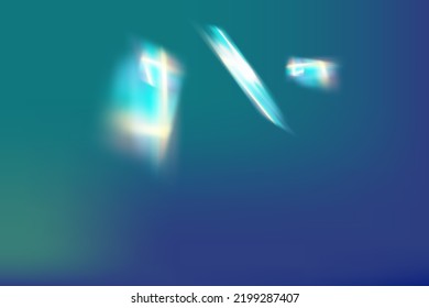 Rainbow highlights on a black background.Glare or reflection from water and glass.Glittering  particles for social media backgrounds, product presentations, photo shots.
