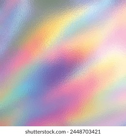 Rainbow hologram foil wavy texture background for print art works.