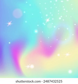 Rainbow Hologram. Pink Fairy Background. Unicorn Pattern. Holographic Sparkles Effect. Purple Universe Gradient. Blue Colorful Invitation. Princess Backdrop. Candy Rainbow Hologram.