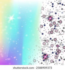 Rainbow Hologram. Pink Kawaii Gradient. Girl Invitation. Iridescent Magical Mesh. Purple Pastel Background. Lilac Galaxy Pattern. Fairy Backdrop. Dream Rainbow Hologram.