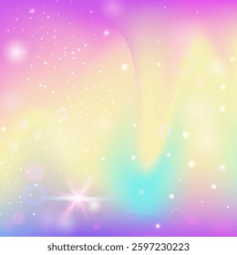 Rainbow Hologram. Pink Kawaii Gradient. Girl Invitation. Iridescent Blurred Effect. Purple Galaxy Pattern. Blue Cosmic Background. Fairy Backdrop. Dream Rainbow Hologram.