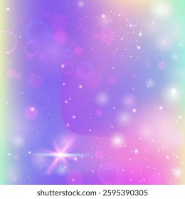 Rainbow Hologram. Pink Kawaii Invitation. Unicorn Background. Fairytale Abstract Mesh. Purple Colorful Pattern. Blue Fantasy Gradient. Magic Texture. Party Rainbow Hologram.