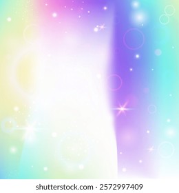 Rainbow Hologram. Pink Kawaii Pattern. Magic Gradient. Fairytale Fantasy Invite. Purple Mystical Background. Lilac Girlish Invitation. Fairy Backdrop. Candy Rainbow Hologram.