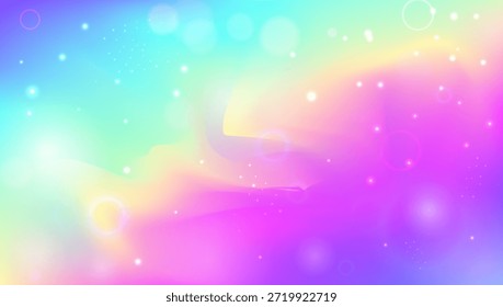 Holograma del arco iris. Patrón De Magia Rosa Y Hermoso Gradiente Kawaii. Fondo de la princesa púrpura. Fondo de pantalla De Fantasía Del Espacio De Neón Y La Galaxia De Dibujos Animados. Holograma del arco iris azul.