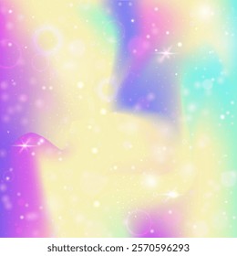 Rainbow Hologram. Pink Princess Pattern. Kawaii Background. Fairytale Colorful Mesh. Purple Magical Invitation. Blue Galaxy Gradient. Unicorn Glitter. Dream Rainbow Hologram.