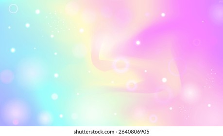 Rainbow Hologram. Pink Princess Pattern And Beautiful Magic Gradient. Purple Kawaii Background. Abstract Watercolor Wallpaper Of Cosmic Candy Dream. Blue Rainbow Hologram.