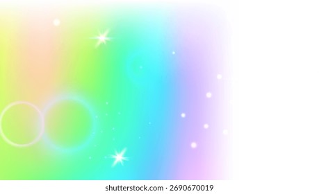Rainbow Hologram. Pink Unicorn Pattern And Beautiful Kawaii Background. Purple, Yellow Princess Gradient. Vector Cartoon Galaxy With Sparkle And Mermaid Glitter. Green Rainbow Hologram.
