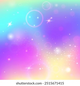 Rainbow Hologram. Purple Girl Invitation. Princess Background. Fairytale Girlish Effect. Lilac Fantasy Gradient. Pink Colorful Pattern. Unicorn Backdrop. Candy Princess Background.