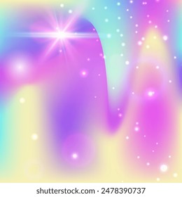 Rainbow Hologram. Purple Kawaii Invitation. Magic Background. Fairytale Mystical Invite. Pink Cosmic Pattern. Blue Abstract Gradient. Princess Texture. Dream Rainbow Hologram.