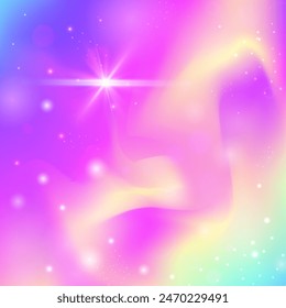 Holograma del arco iris. Fondo mágico púrpura. Gradiente de hadas. Efecto mágico holográfico. Invitación - Pastel rosa. Patrón Místico Lila. Fondo Kawaii. Holograma del arco iris de Stars.