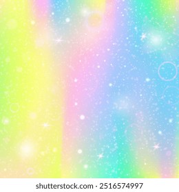 Rainbow Hologram. Yellow Magic Pattern. Girl Background. Fairytale Pastel Effect. Green Mystical Gradient. Blue Magical Invitation. Fairy Glitter. Stars Rainbow Hologram.