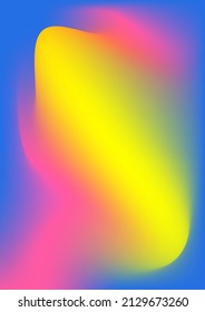 Rainbow Holographic Blurred Background With Modern Abstract Mesh Gradient. Smooth Vector Yellow, Orange, Blue, Pink Template.