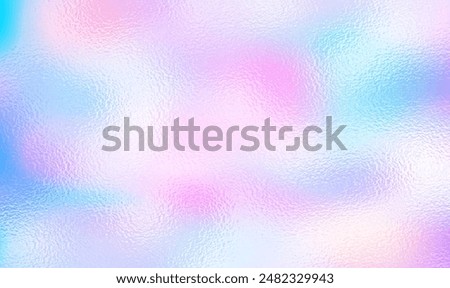 Rainbow holographic colorful vector background. Iridescent mirror effect. Pastel iridescent unicorn rainbow foil texture. Gradient aura style. Pearlescent gradient. Hologram background. Vector EPS10.