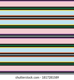 Rainbow Horizontal striped seamless pattern background suitable for fashion textiles, graphics