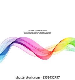 Rainbow horizontal wave on a white background