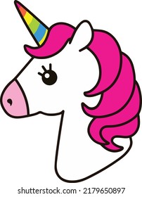 Rainbow Horn Unicorn Head Cute And Sweet Horse Clip Art