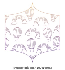 rainbow and hot air balloons pattern