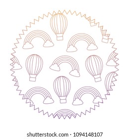 rainbow and hot air balloons pattern