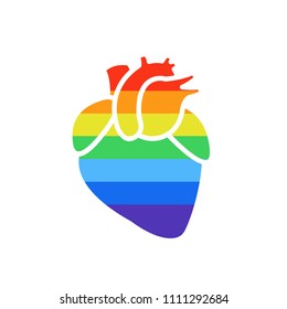 rainbow human heart icon