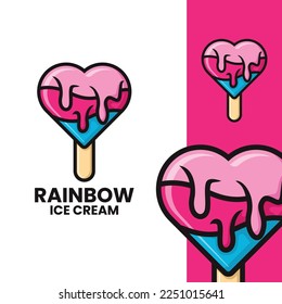 rainbow ice cream art illustration