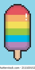 Rainbow Ice Cream Blue Background