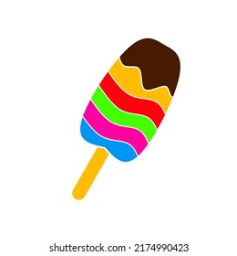 rainbow ice cream icon with trendy design