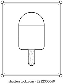 Rainbow ice cream suitable for children's coloring page vector illustration