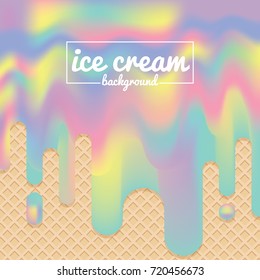 Rainbow ice cream texture background, Pattern vector.