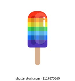 rainbow ice cream vector icon