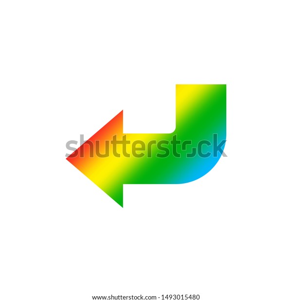 rainbow icon arrow enter log in isolated on white,\
right rounded arrow with bracket colorful, arrow enter rainbow\
color sign in of profile user, entrance arrow pointing, access\
symbol or submit\
button