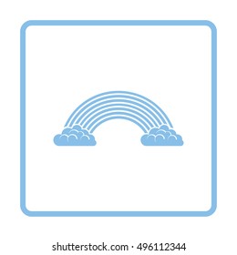 Rainbow icon. Blue frame design. Vector illustration.