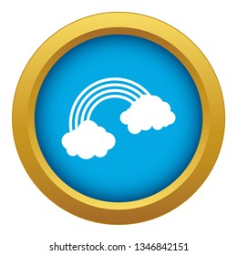 Rainbow icon blue vector isolated on white background for any design
