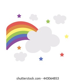 Rainbow icon cartoon. 