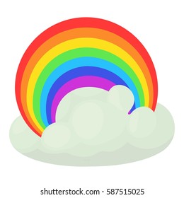 Rainbow icon. Cartoon illustration of rainbow vector icon for web