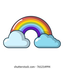Rainbow icon. Cartoon illustration of rainbow vector icon for web