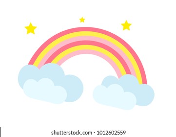 Rainbow icon, cartoon style. Isolated on white background. Vector illustration