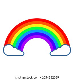 Rainbow icon with clouds