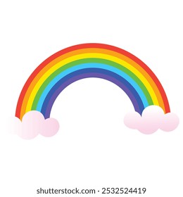 rainbow icon. Clouds and rainbow icon . Rainbow icon on white background. Vector icon.