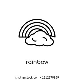 Rainbow icon from collection., editable outline stroke vector illustration